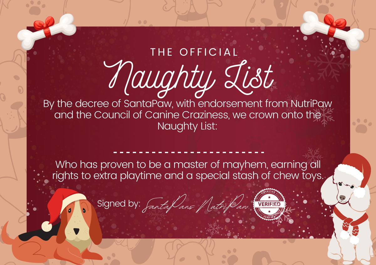 FREE Naughty Certificate - NutriPaw