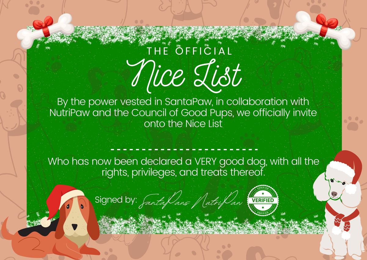 FREE Nice Certificate - NutriPaw