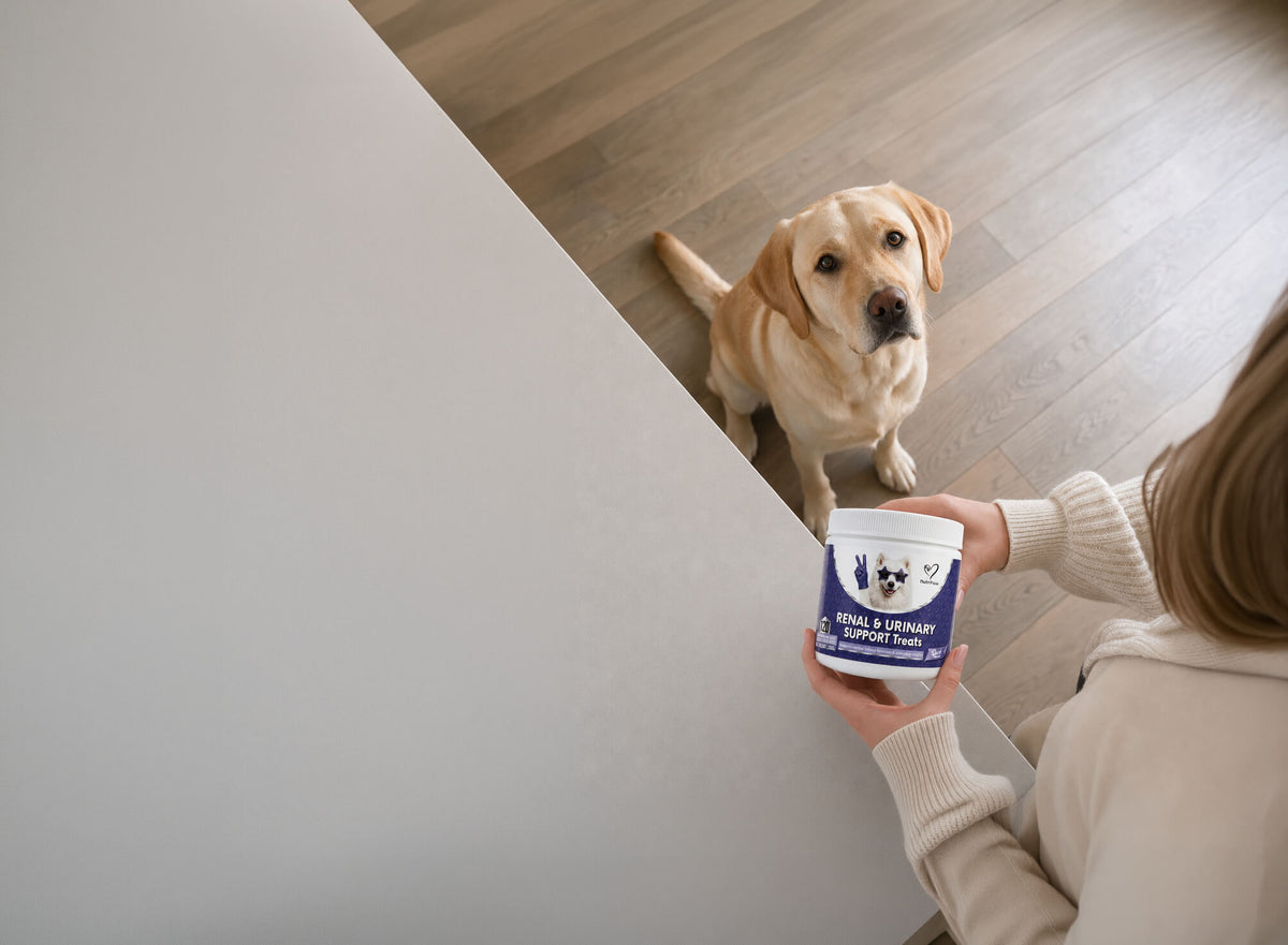 Dog at home in natural daylight