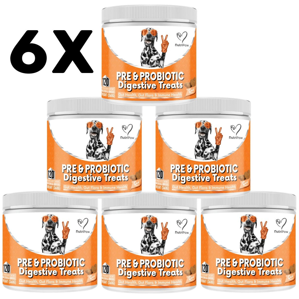 6 Pack of Pre &amp; Probiotic Digestive Treats - NutriPaw