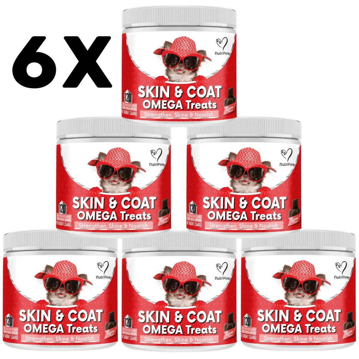 6 Pack of Skin, Coat &amp; Nails Omega Treats - NutriPaw