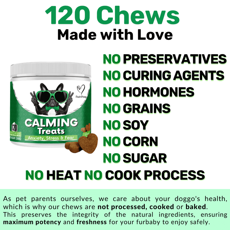 Calming Natural Treats For Dogs (Stress & Anxiety) NutriPaw